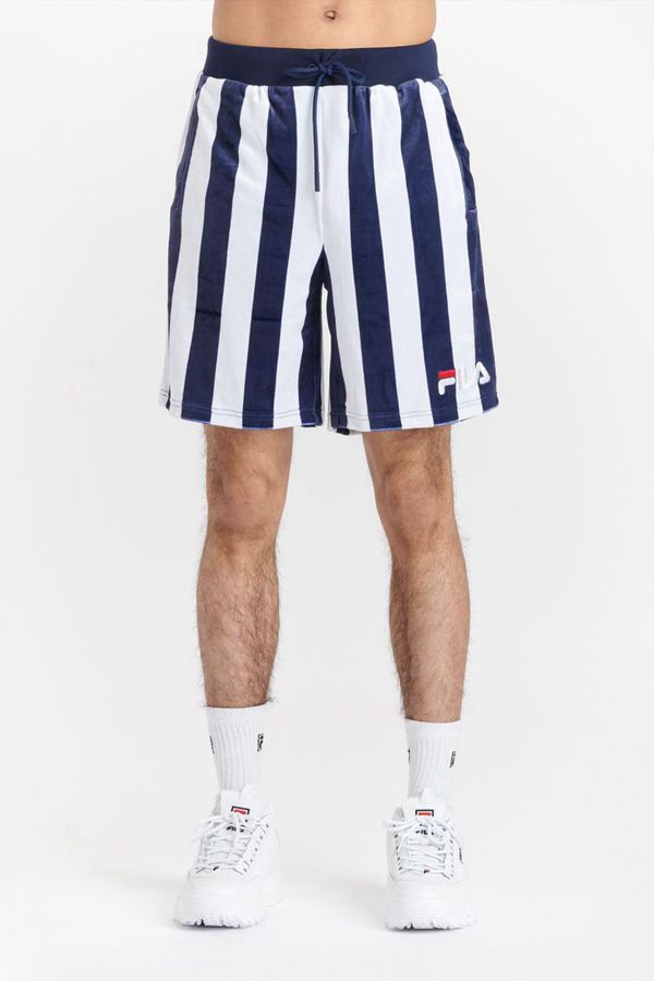 Fila Šortky Panske Námornícka Modrá / Biele - Grid Stripe Velour Vypredaj - Slovakia 65187-TLJE